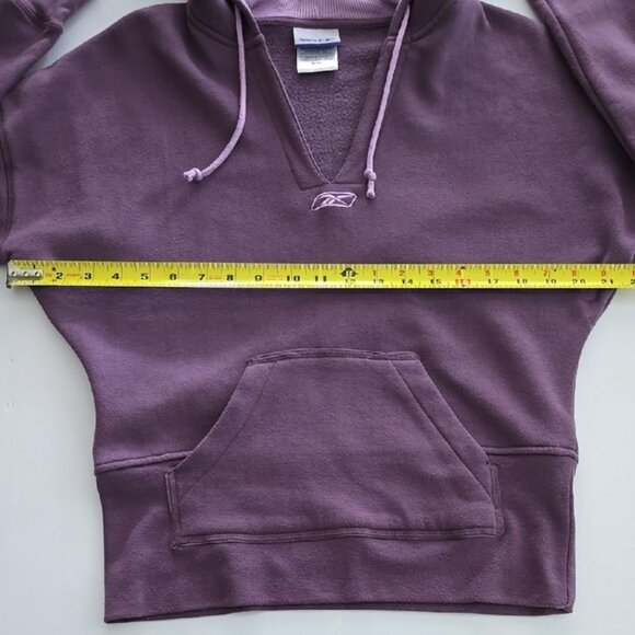 Reebok Women's Purple Pink Pullover Hoodie Sweatshirt Front Pocket Fleece Size M - Picture 11 of 13